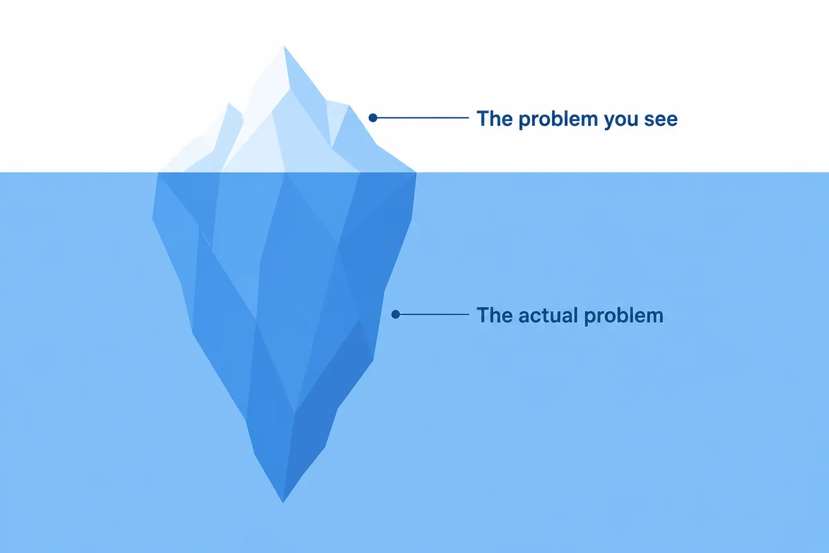 Iceberg diagram surface vs hidden problem